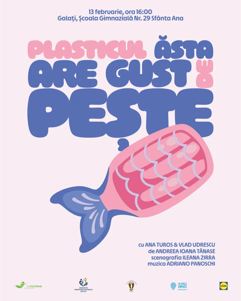 „Plasticul ăsta are gust de pește”, spectacol prezentat la Școala nr. 29 din Galați